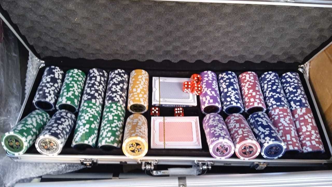 Набор для игры в покер с детьми и взр 500 фиш новый
