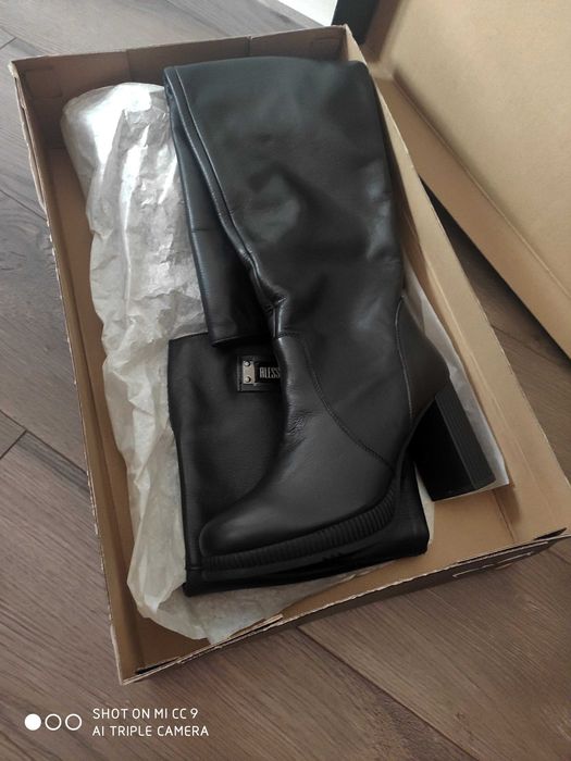 Alessa нови с етикет ботуши естествена кожа напа 37 размер