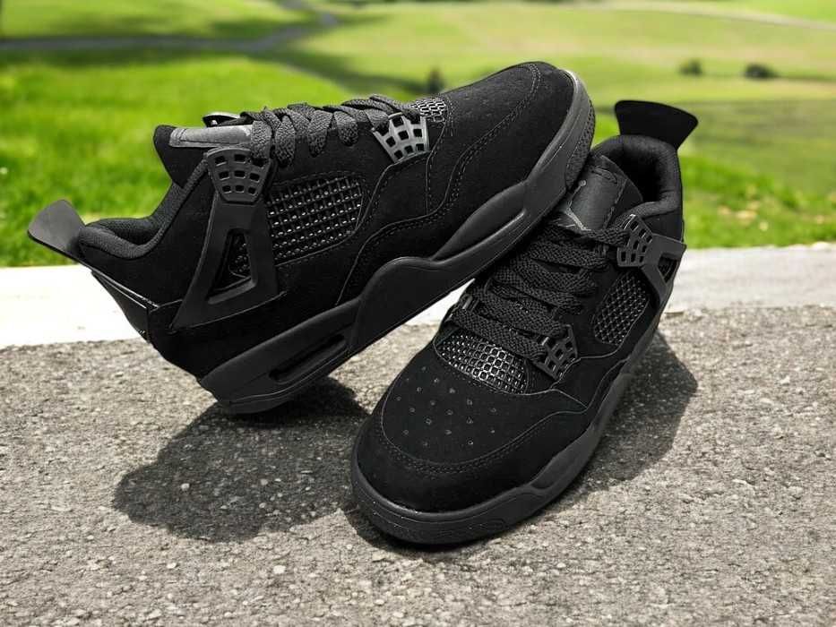 Adidasi Nike Jordan 4 Retro Black cat - Adidasi Unisex Noi