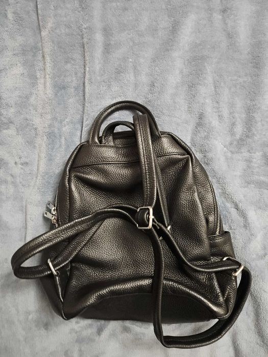 Дамска чанта от естествена кожа VERA Cerelina Италианска Раница, черна