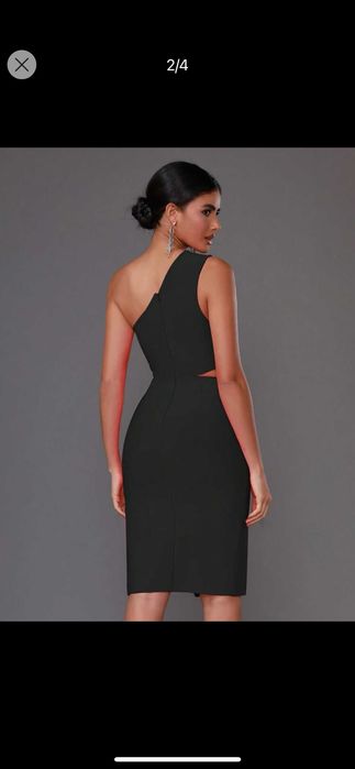 rochie neagra bandage cu pietre