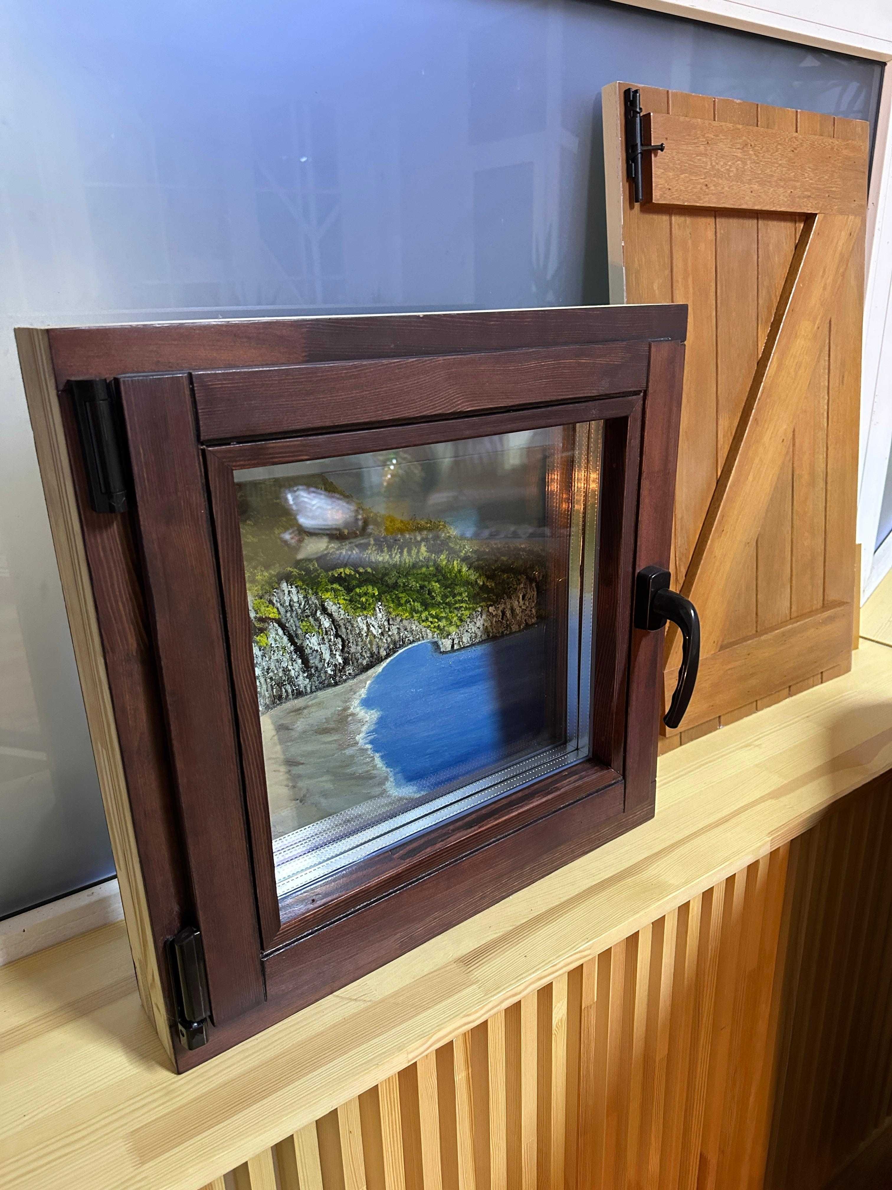 Fereastra lemn Amel, 58 x 58 cm, dubla deschidere