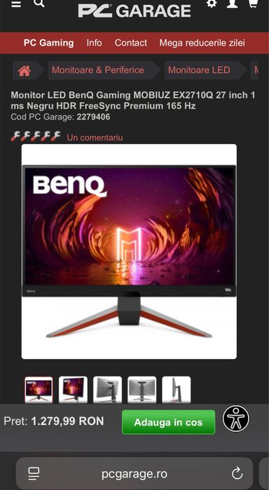 BenQ Gaming MOBIUZ EX2710Q 27 / 165Hz HDR 2K