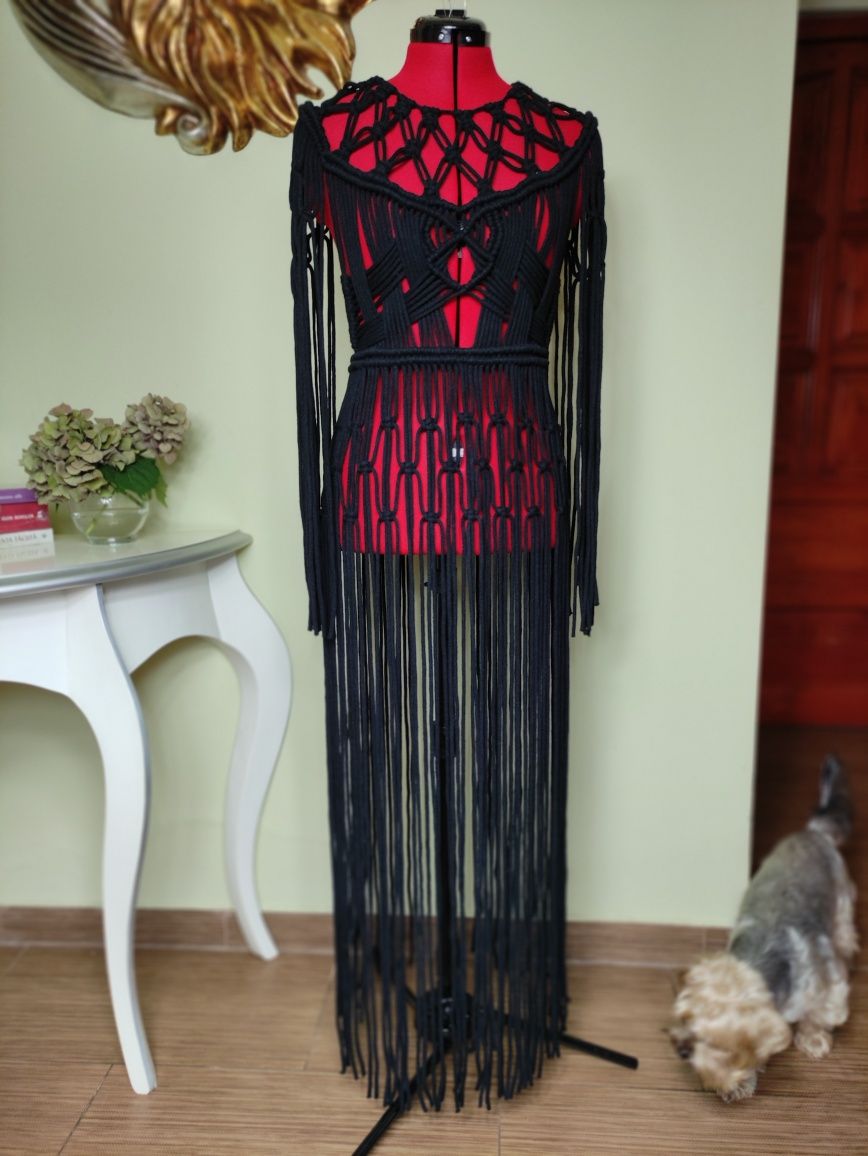 Rochie festival, rochie macrame