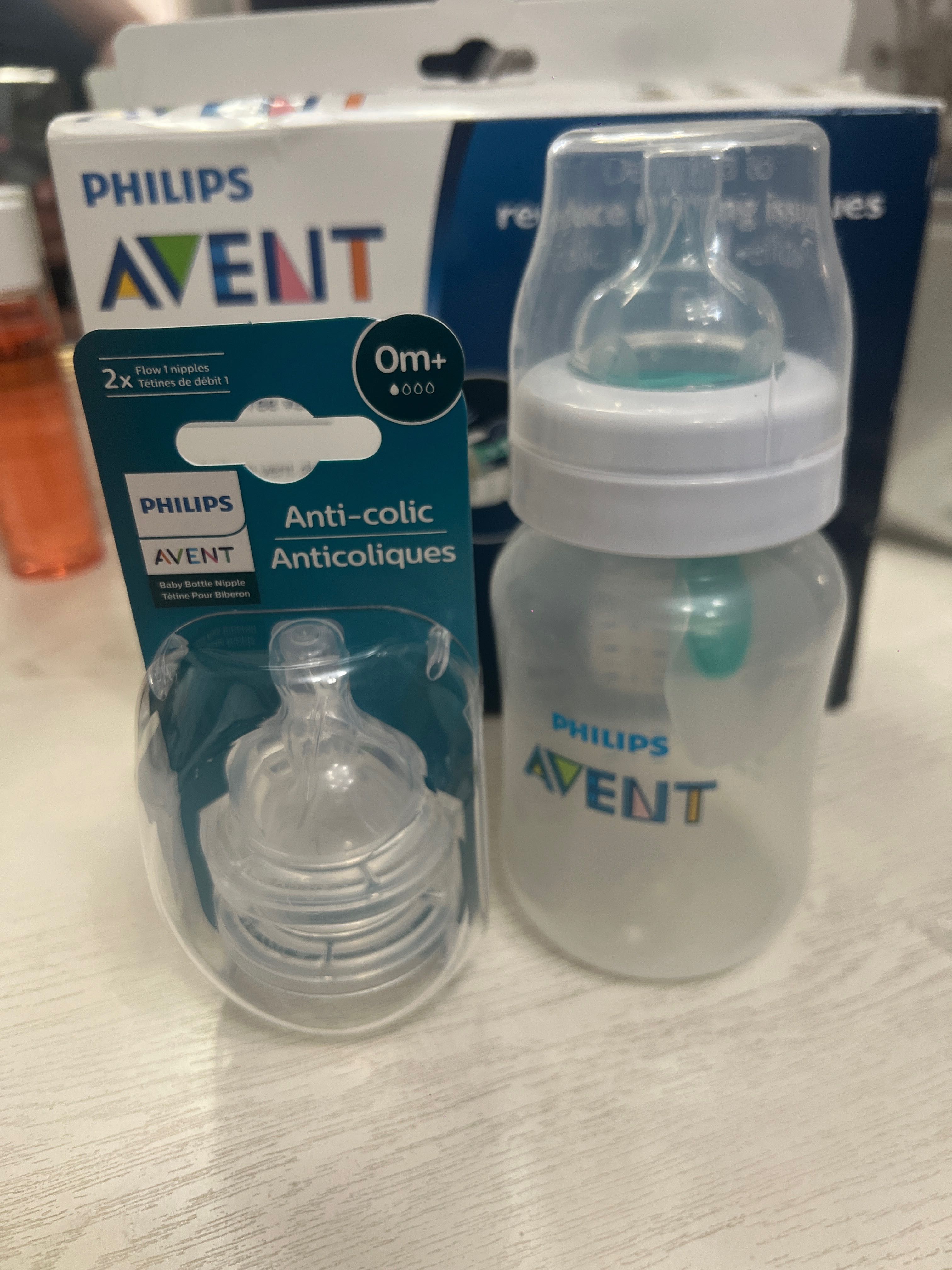 Соски для бутылок Avent Anti-colic 0+ (с одной дырочкой)