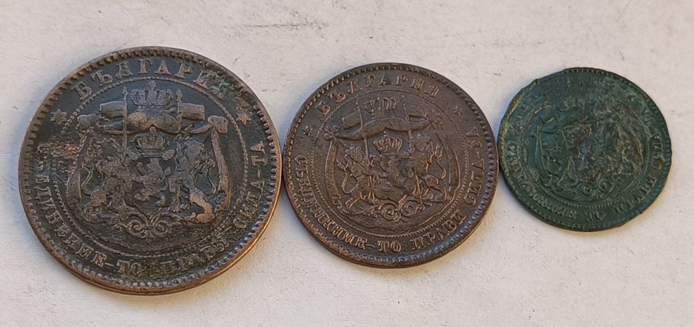 4 бр. Лотове от 10,5 и 2 стотинки 1881 г.