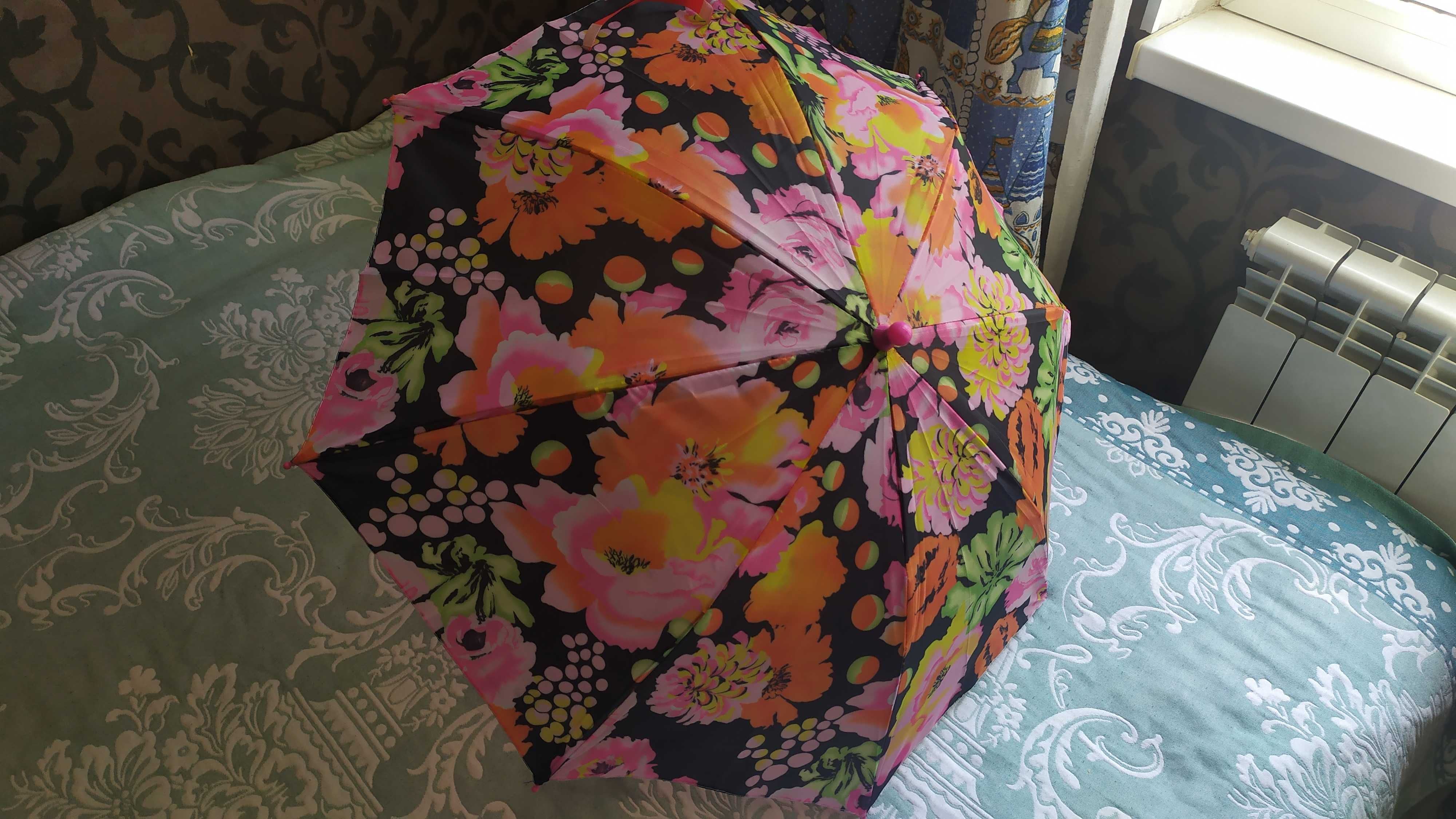 Детский зонт для девочек от дождя с цветочками