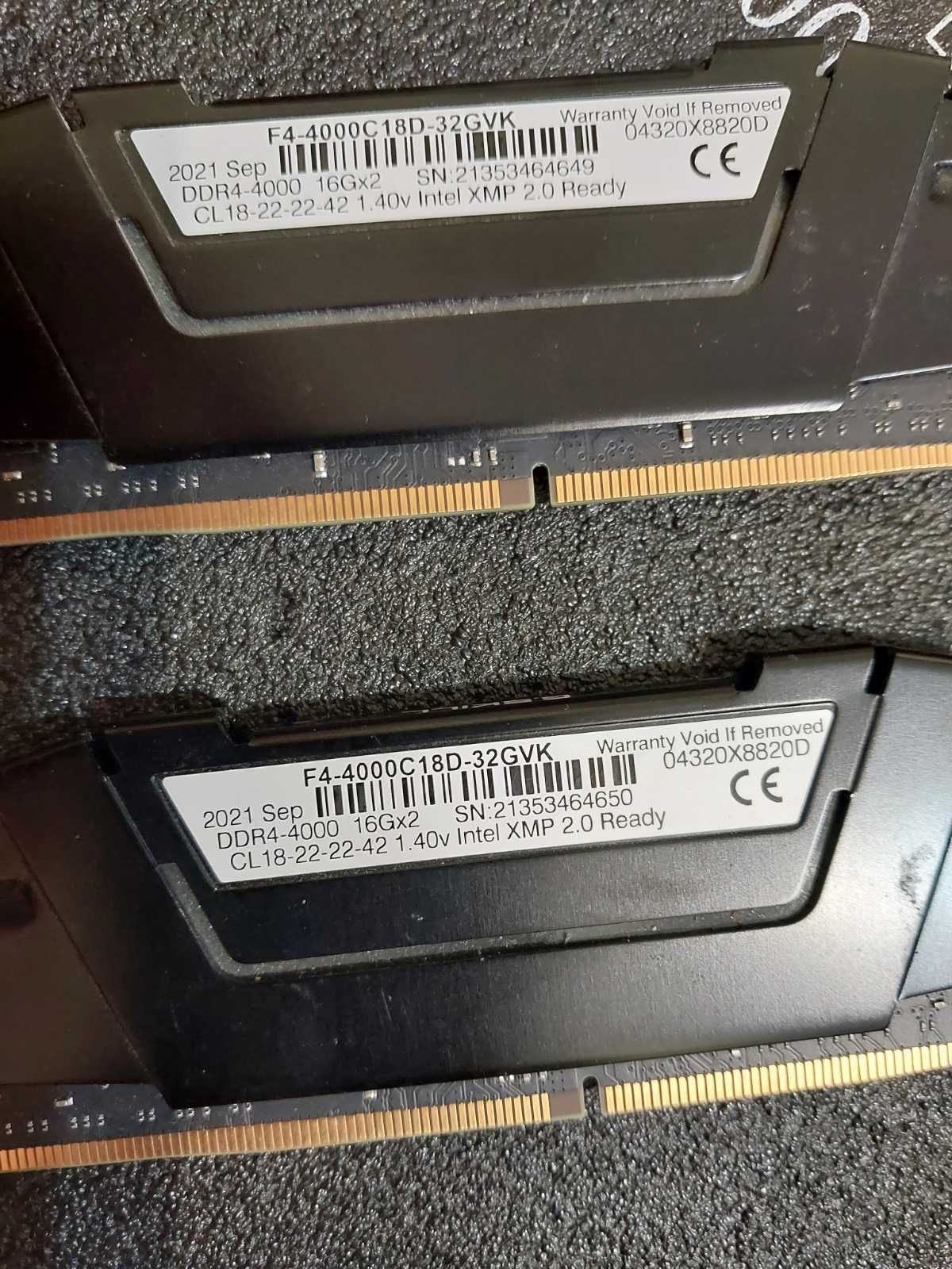 32GB DDR4 G.Skill Ripjaws, 4000Mhz, CL18