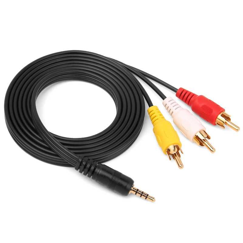 Кабель тюльпан-AUX для передачи видео / 3.5mm Mini Jack AV to 3 RCA