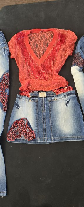 Ефектен дънков комплект Sassofono, размер S/M