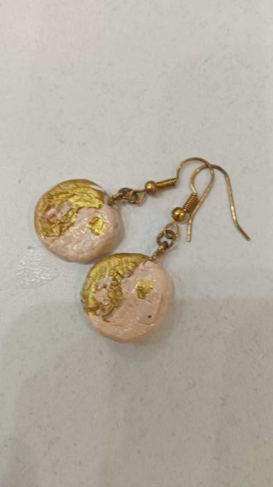 Серьги Инь-Ян из глины / ручная работа / подарок