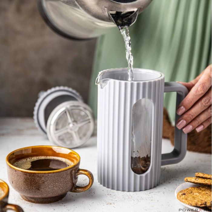 Aparat de cafea/ceai cu presiune de capacitate. 0,35 l, gri, Klausberg