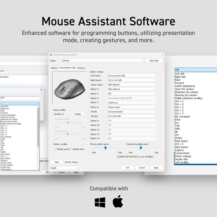 Trackball Wireless Elecom Huge cu 8 Butoane si Baterie Inclusa