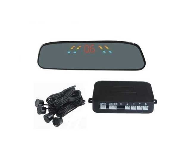 Парктроник с Огледало Монитор, за паркиране, 4 черни датчика, 29см