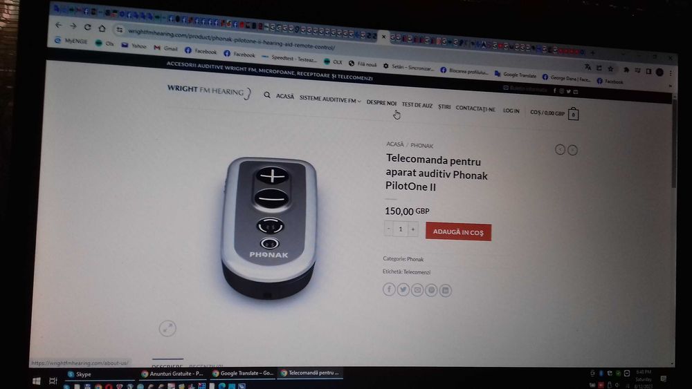 Set   Phonak Com Pilot / Phonak TV Link 2  Bluetooth QDID -nou