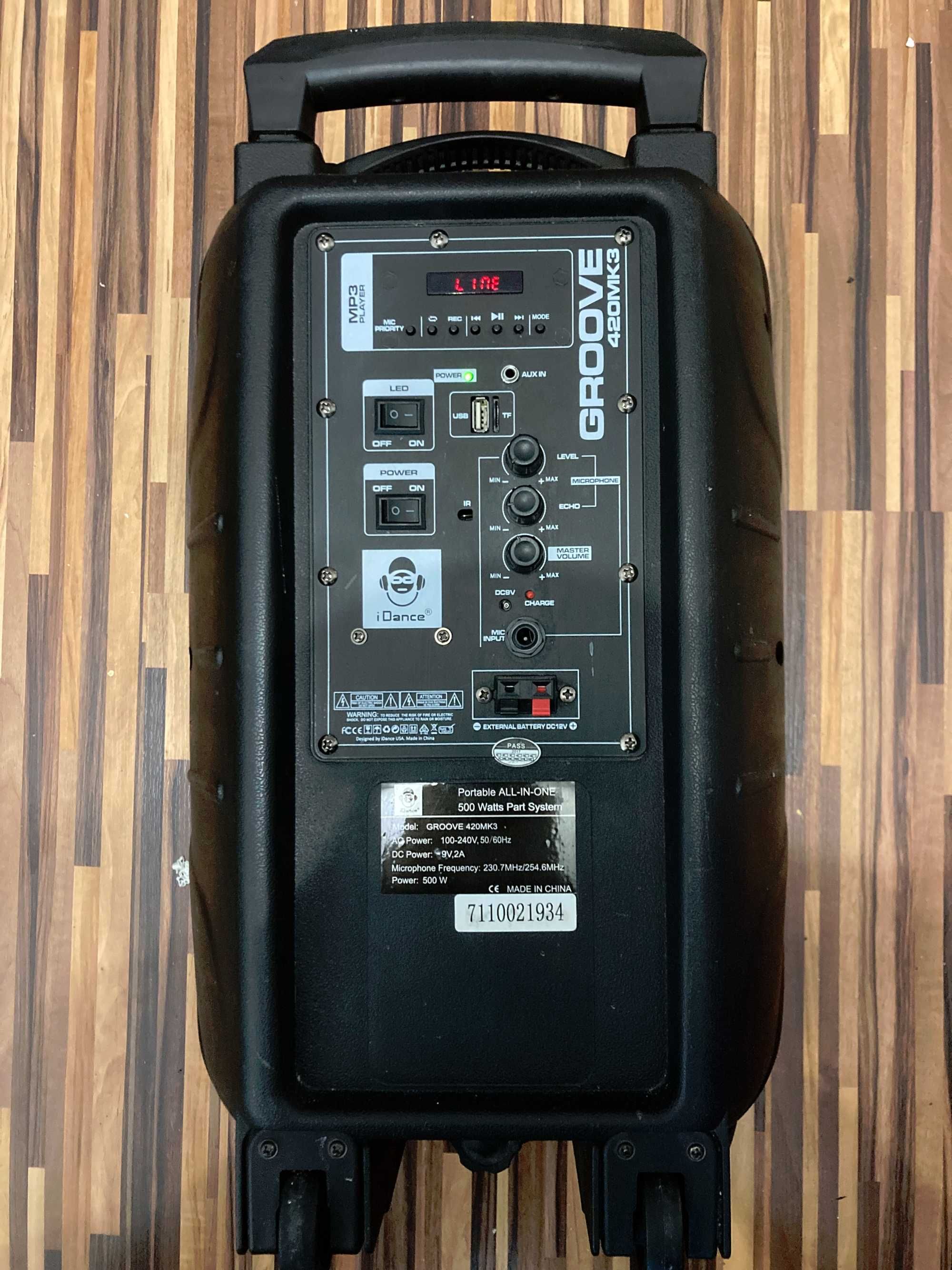 Boxa bluetooth, radio 500W, karaoke 2 microfoane + telecomanda