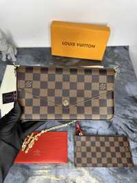 Geanta Louis Vuitton model FELICIE piele canvas 100% cutie cadou