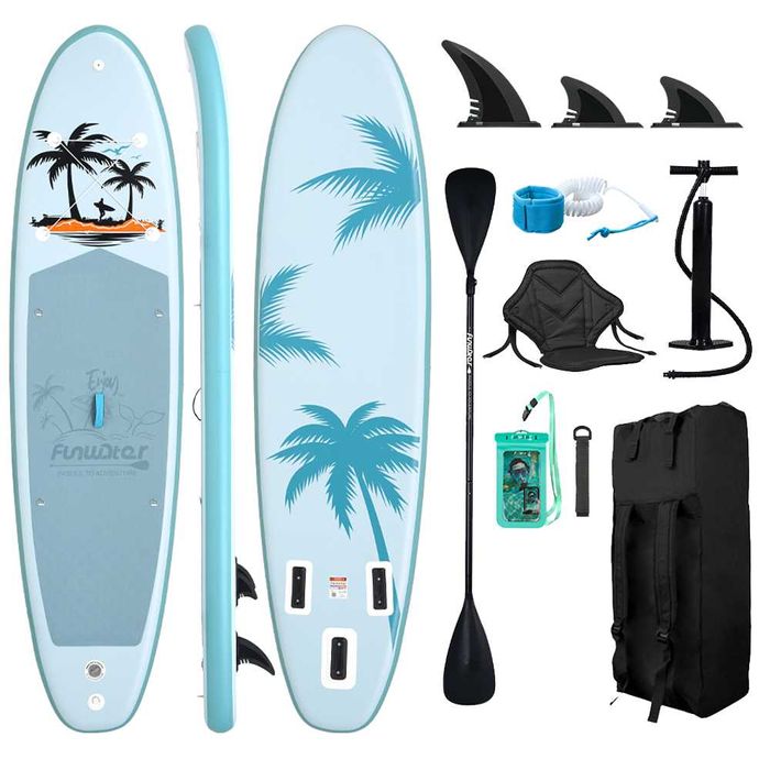 Надуваем падълборд Funwater Palm Drift 335 каяк седалка SUP Paddle