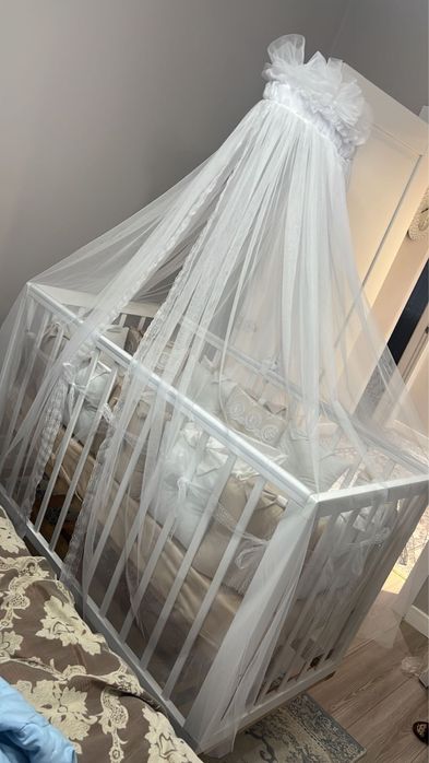 Деткая кровать с салафаном почти новый