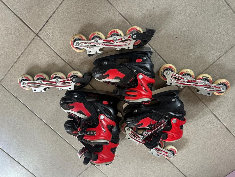 Patine 2in1 Spartan reglabila lama sau role 34-37 rosu