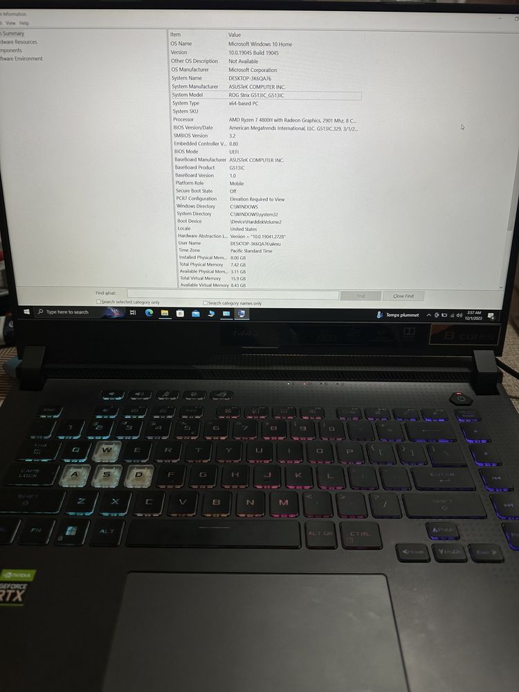 Vand Laptop Gaming Asus rog strix inca in garantie