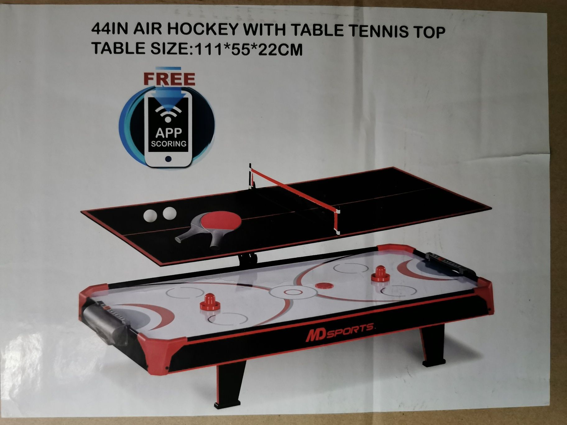 Masa Air Hockey + Pingpong 111x55x22cm, NOU!