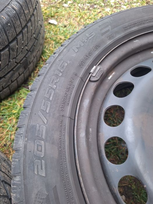 Vând jante de tabla cu cauciucuri 5x112 r16