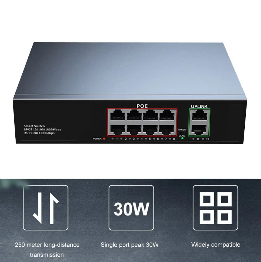 Poe switch 4+2 va 8+2 full gb