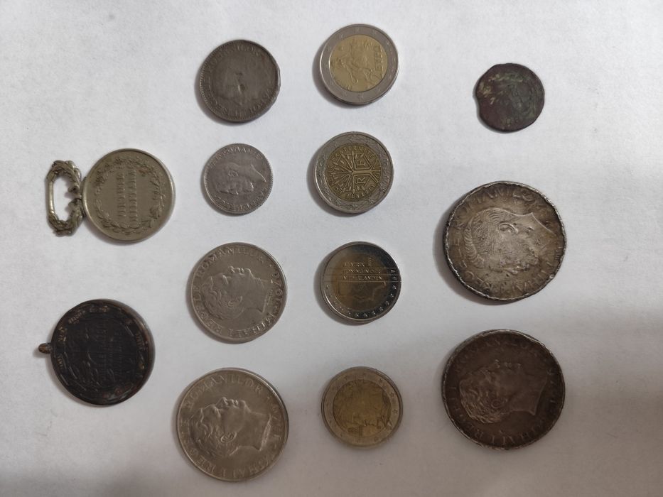 Monede rare doi euro, medalie Marele Război, medalie Virtutea militară