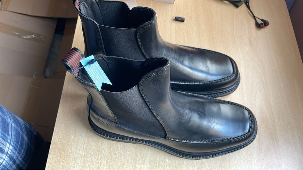 Мъжки кожени боти обувки Gant