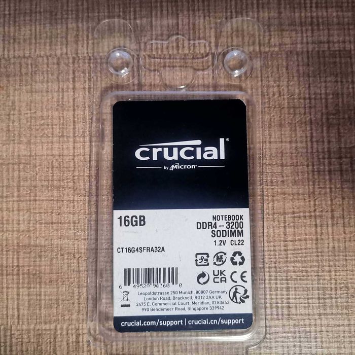 RAM памет Crucial 16GB DDR4 3200MHz SODIMM CL22 1.2V