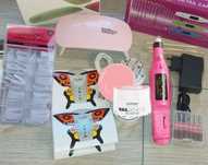 Kit Lampa Unghii Freza Electrica Tipsuri 100 buc Gel Constructie Sablo