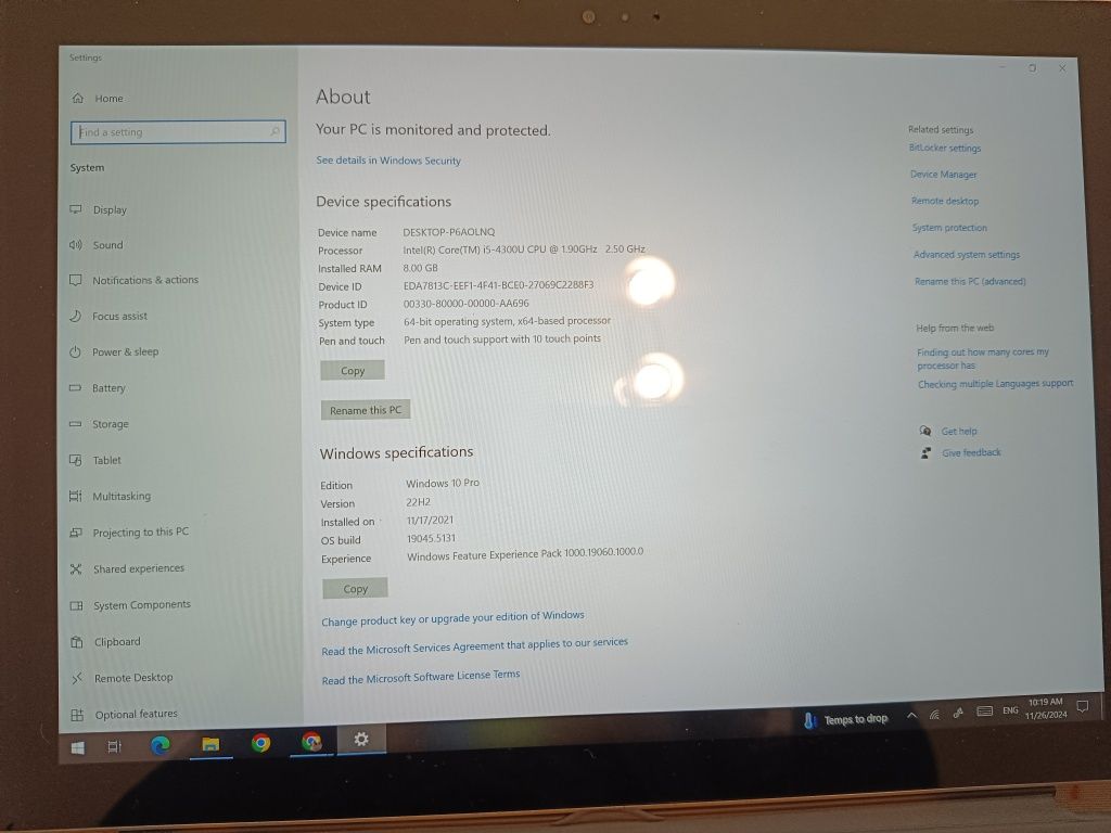 Microsoft surface 3 pro i5, 8gb, 256ssd
