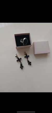 Set inel si cercei argint Onyx