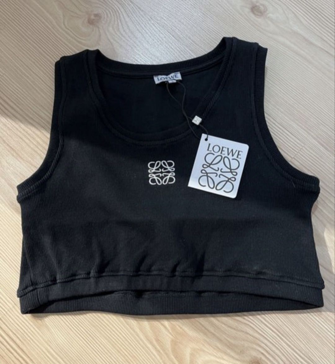 Top scurt loewe alb/negru