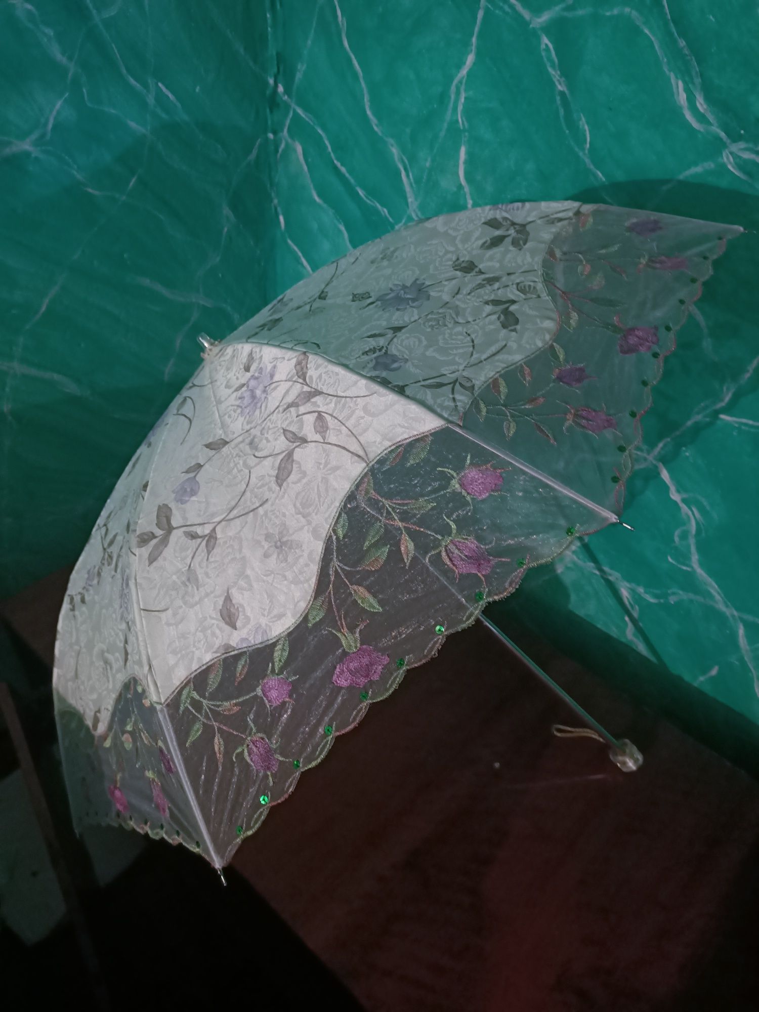 Зонтик летний с ажурной вставкой
