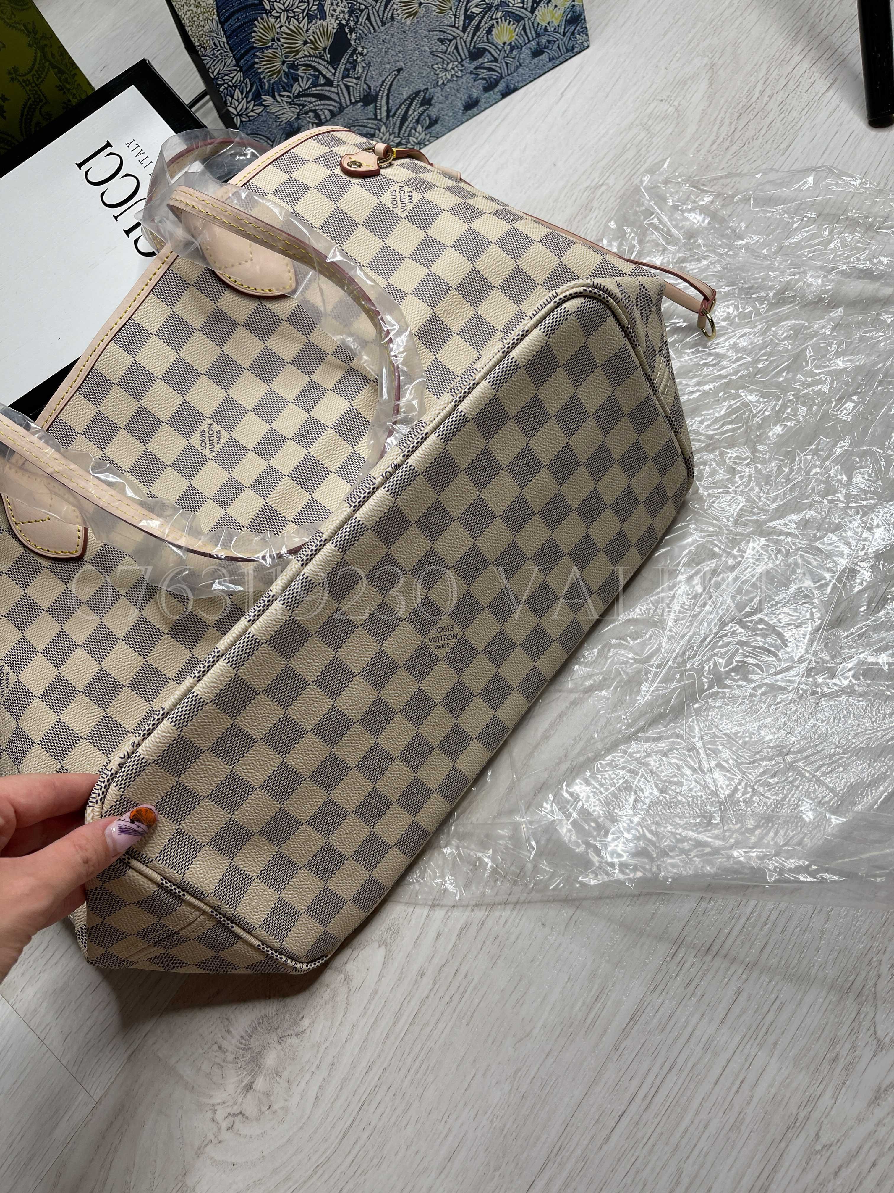 Geanta LV Neverfull Damier Azur Rose Ballerinne