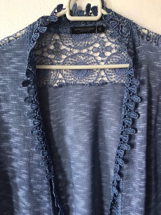 Bluza eleganta deschisa cu dantela, made in Italia