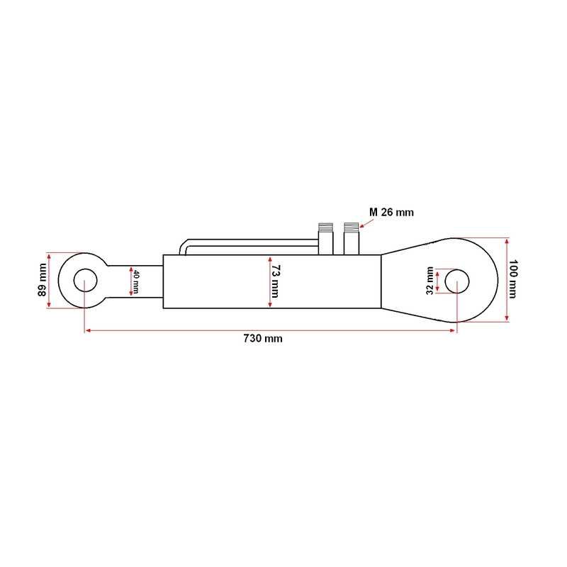 Cilindru directie 89x73x40x730mm Tractor Forestier
