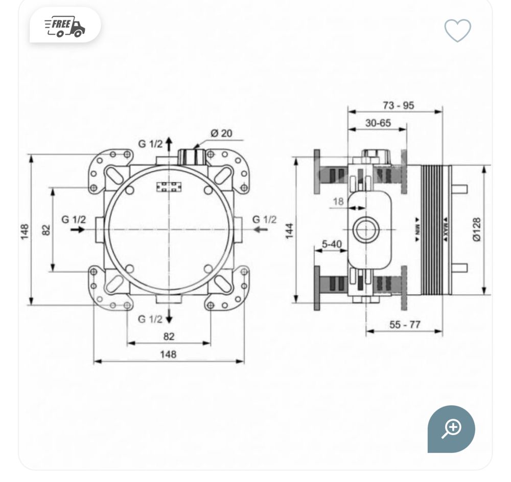 Sistem de dus Ideal Standard Ceratherm 100 termostatic