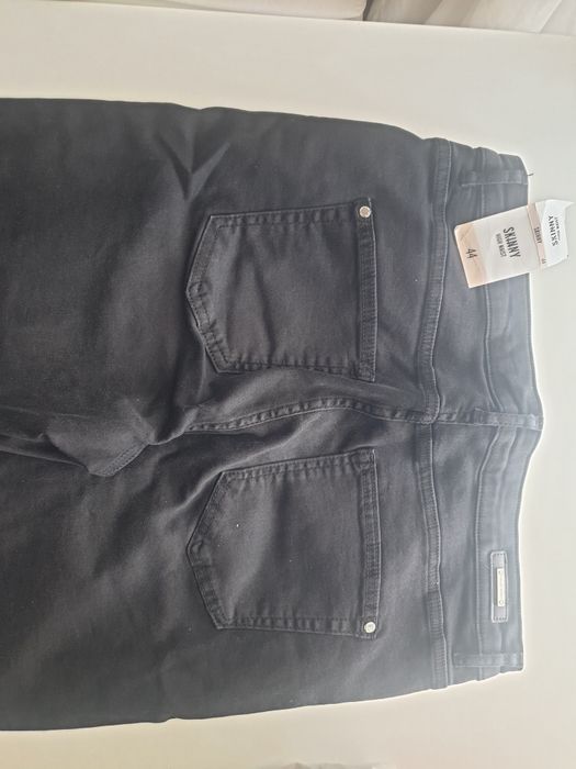 Blugi skinny, talie inalta, marimea 44, culoarea negru