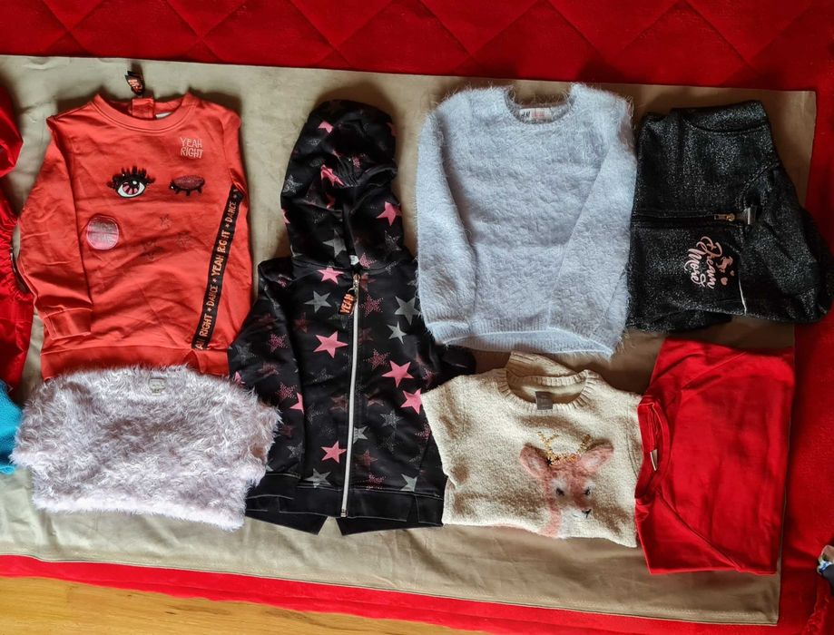 Bluze si vesta toamna-iarna fete marime 104 4 ani 9 buc