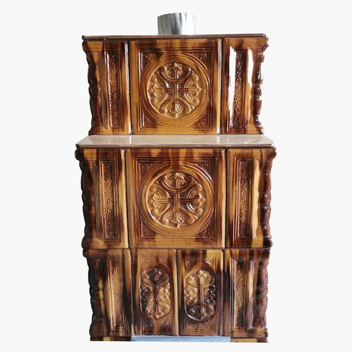 Soba de teracota mobila dreapta 5 randuri model cruce de Malta