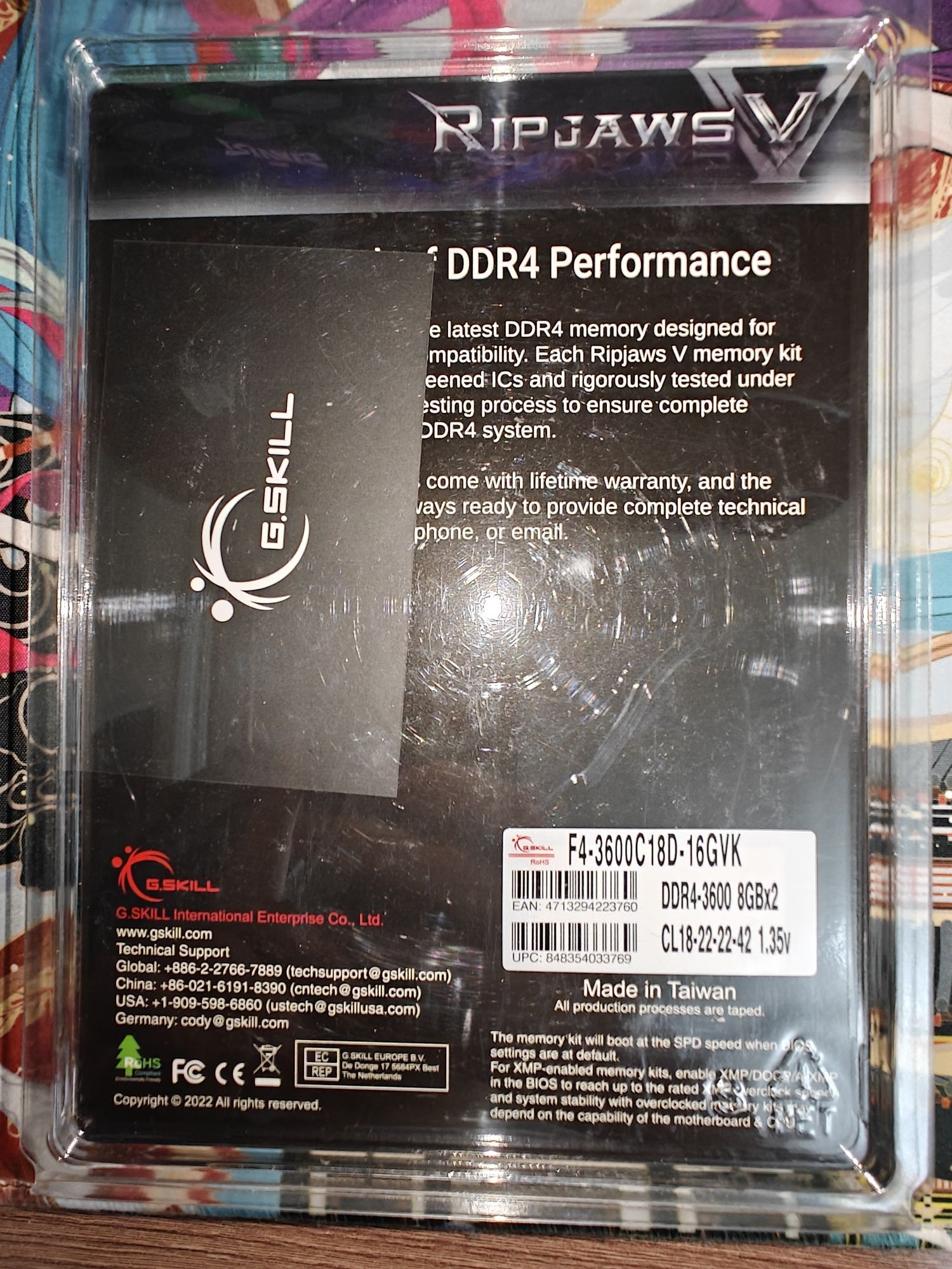 ОЗУ 16гб ддр4 | 16gb ddr4 G.skill ripjaws V 3600mhz 2x8gb