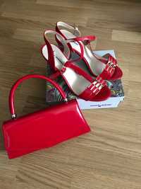 Pantofi cu toc + Geantă Culoarea Roșu