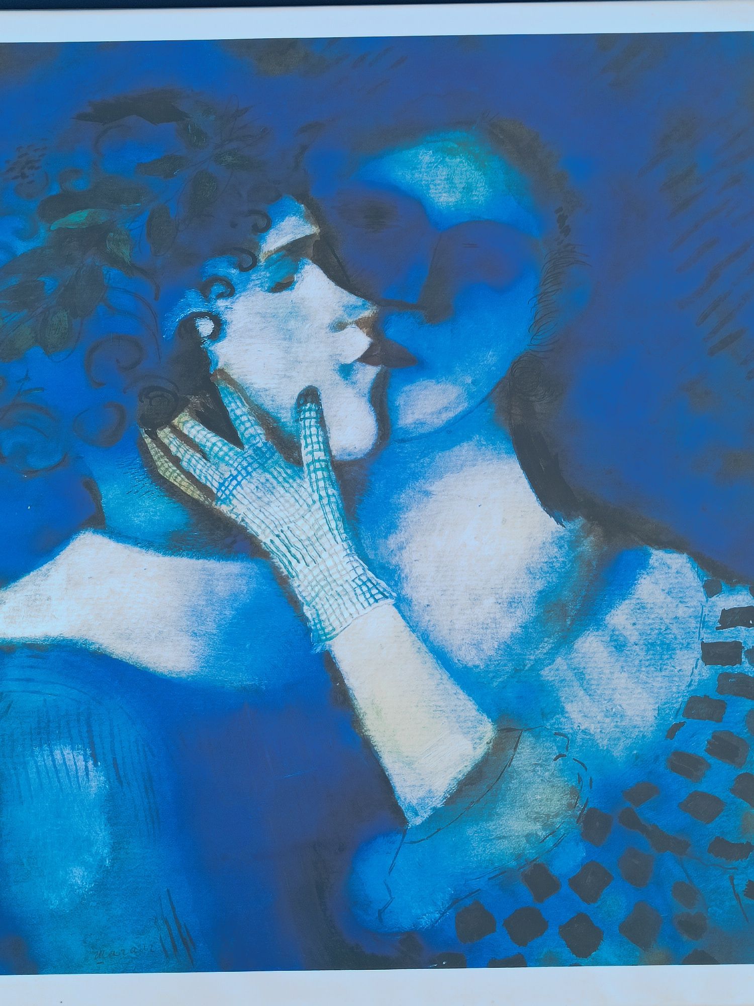 Litografie după celebra pictură, ,,Blue Lovers " 1914