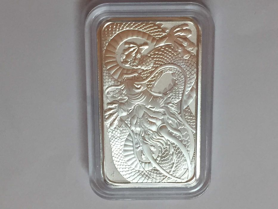 1 oz Сребърно кюлче "Дракон" 2021