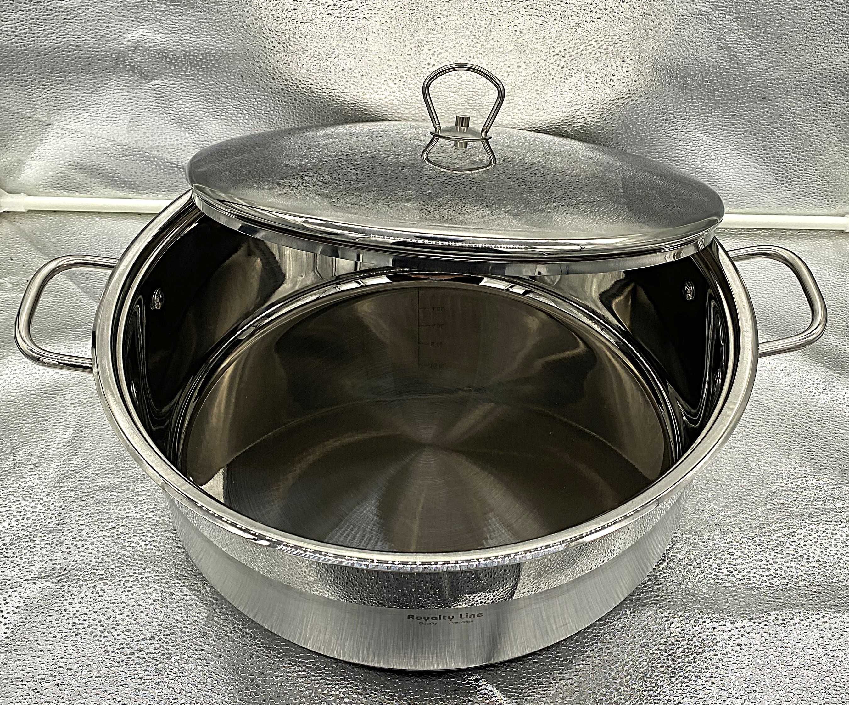 Cratita inox 14L fund triplu + capac metalic solid