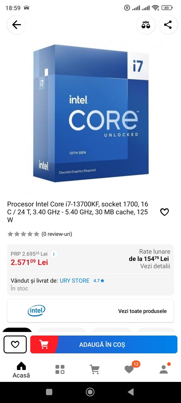 intel core i7 13700kf 3,4 Ghz