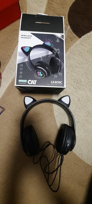 Casti Bluetooth urechi stralucitoare